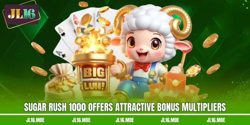 Sugar Rush 1000 offers attractive bonus multipliers